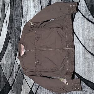 HARLEY DAVIDSON 2008 EMBROIDERED STUDDED ANGEL WINGS JACKET COAT